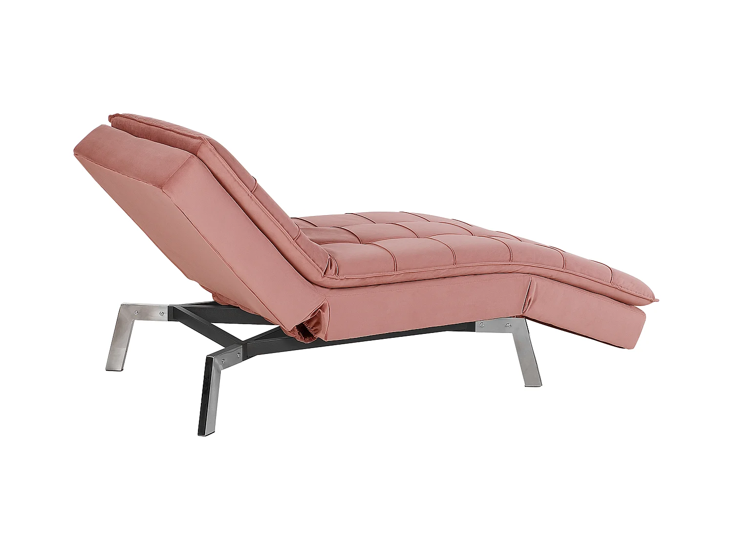 Chaise longue LOIRET Velours Rose