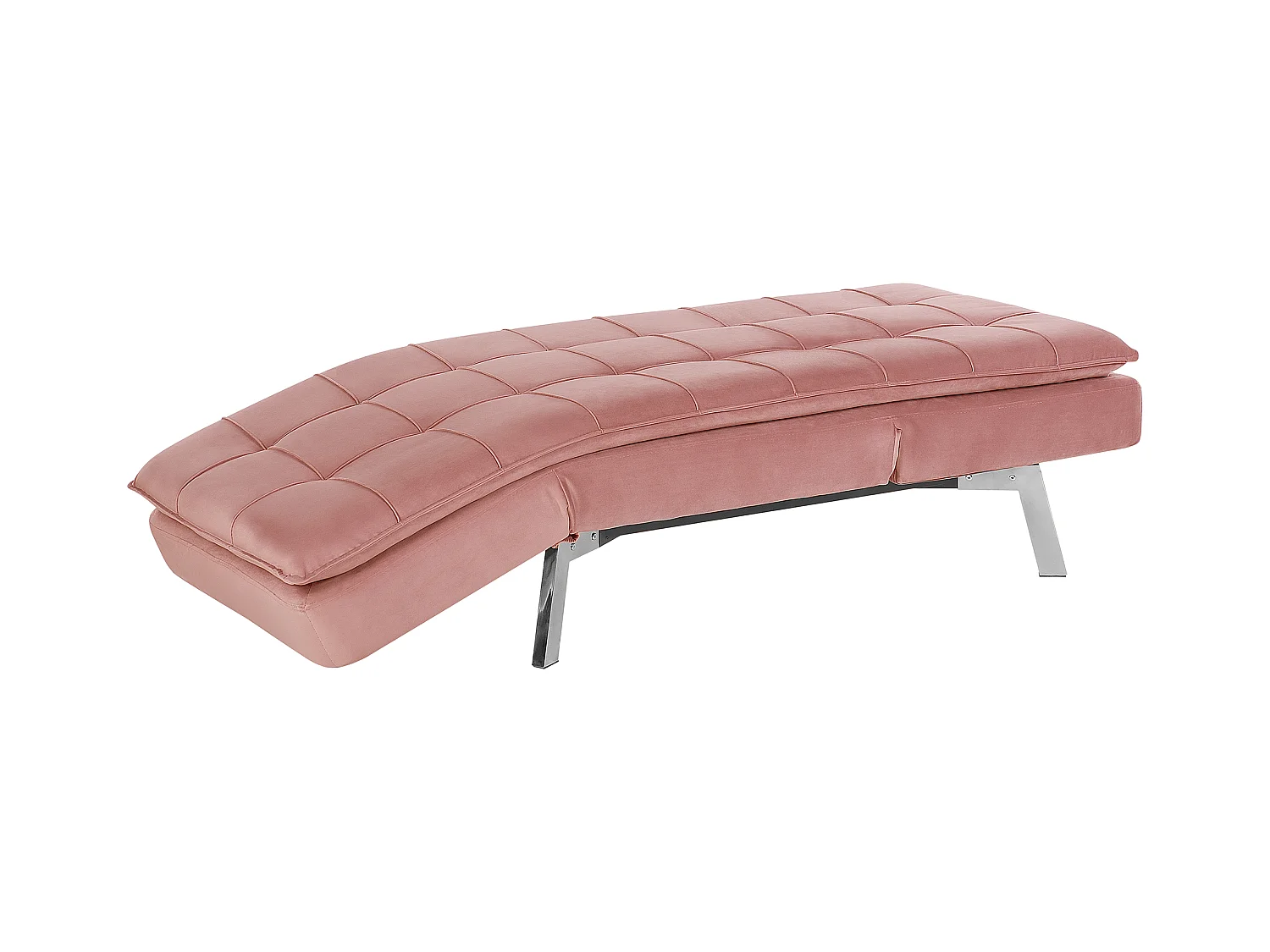 Chaise longue LOIRET Velours Rose