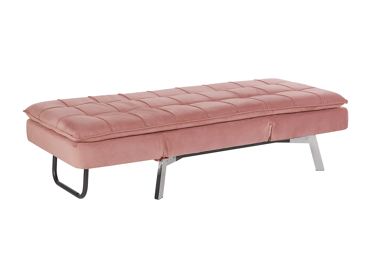 Moderne, verstellbare Chaiselongue in Rosa Bezug aus Samtstoff Récamiere Loiret