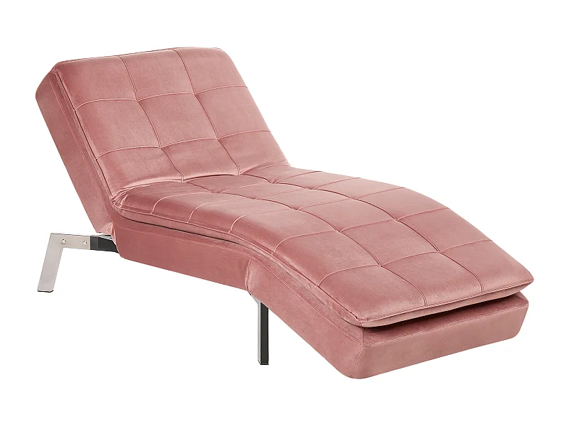 Chaise longue LOIRET Fluweel Roze