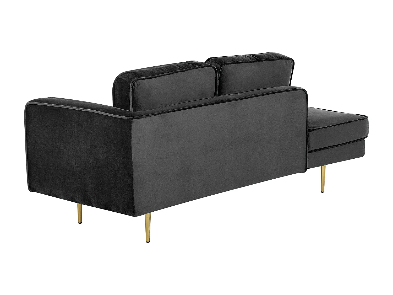 Chaise longue à direita MIRAMAS Veludo Preto