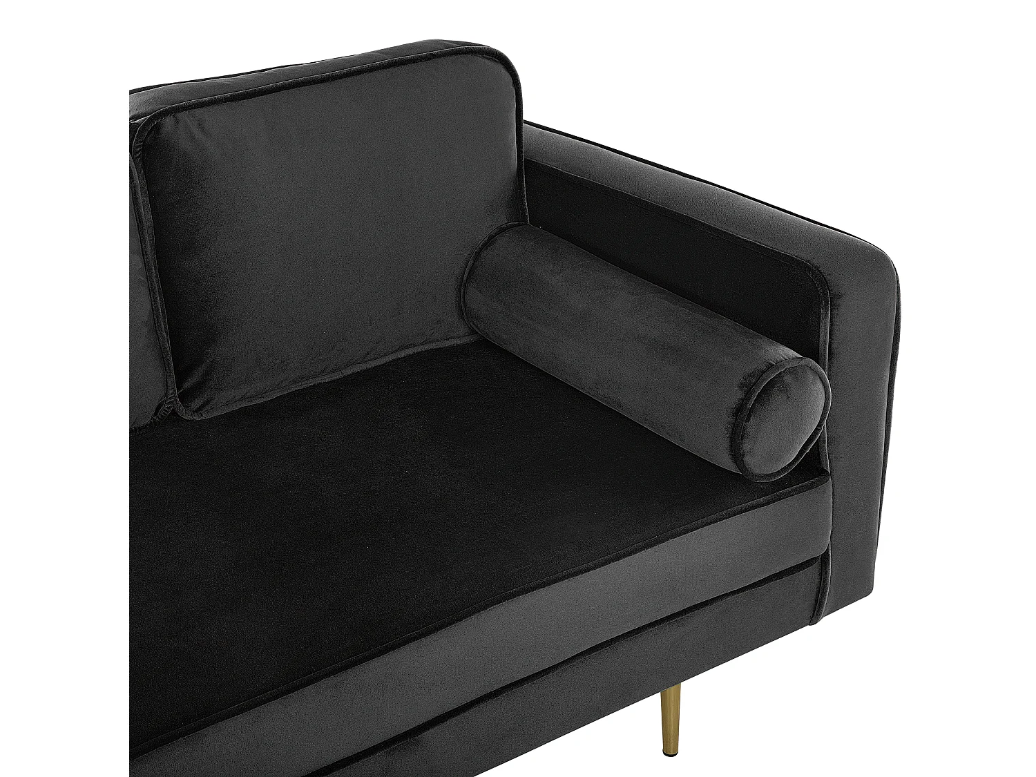 Chaise longue à direita MIRAMAS Veludo Preto