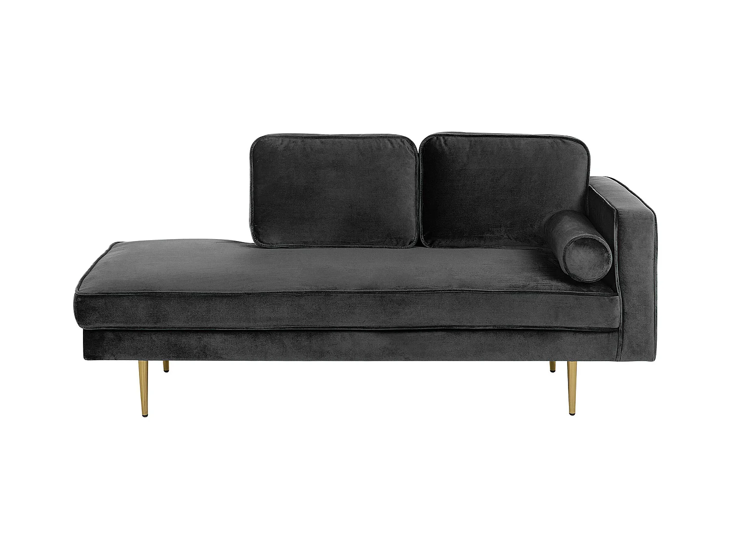 Chaise longue côté droit MIRAMAS Velours Noir