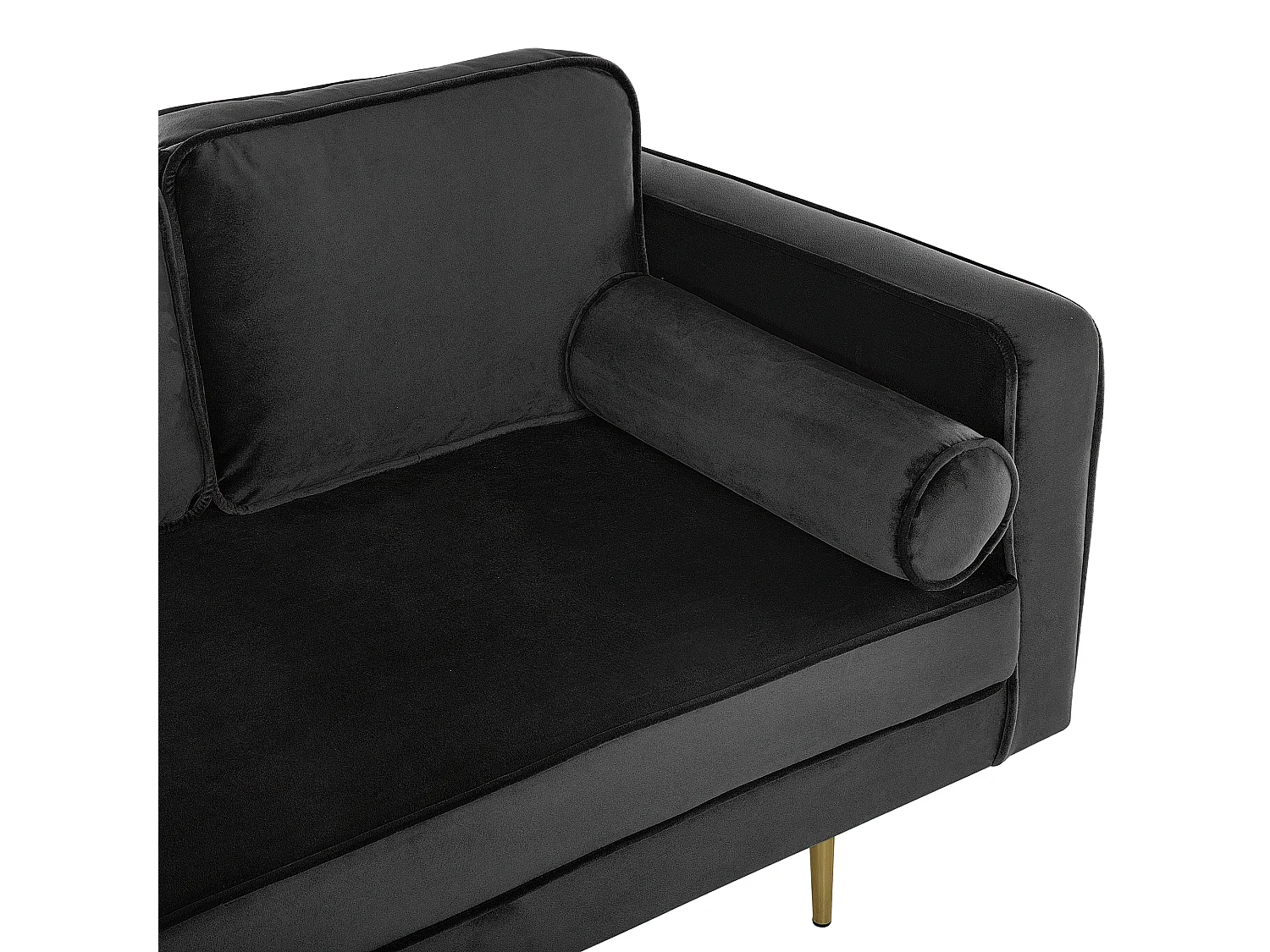 Rechtsseitige Chaiselounge MIRAMAS Samtstoff Schwarz