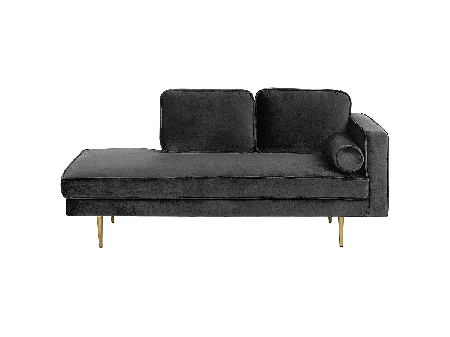Right-Hand Chaise Longue MIRAMAS Velvet Black