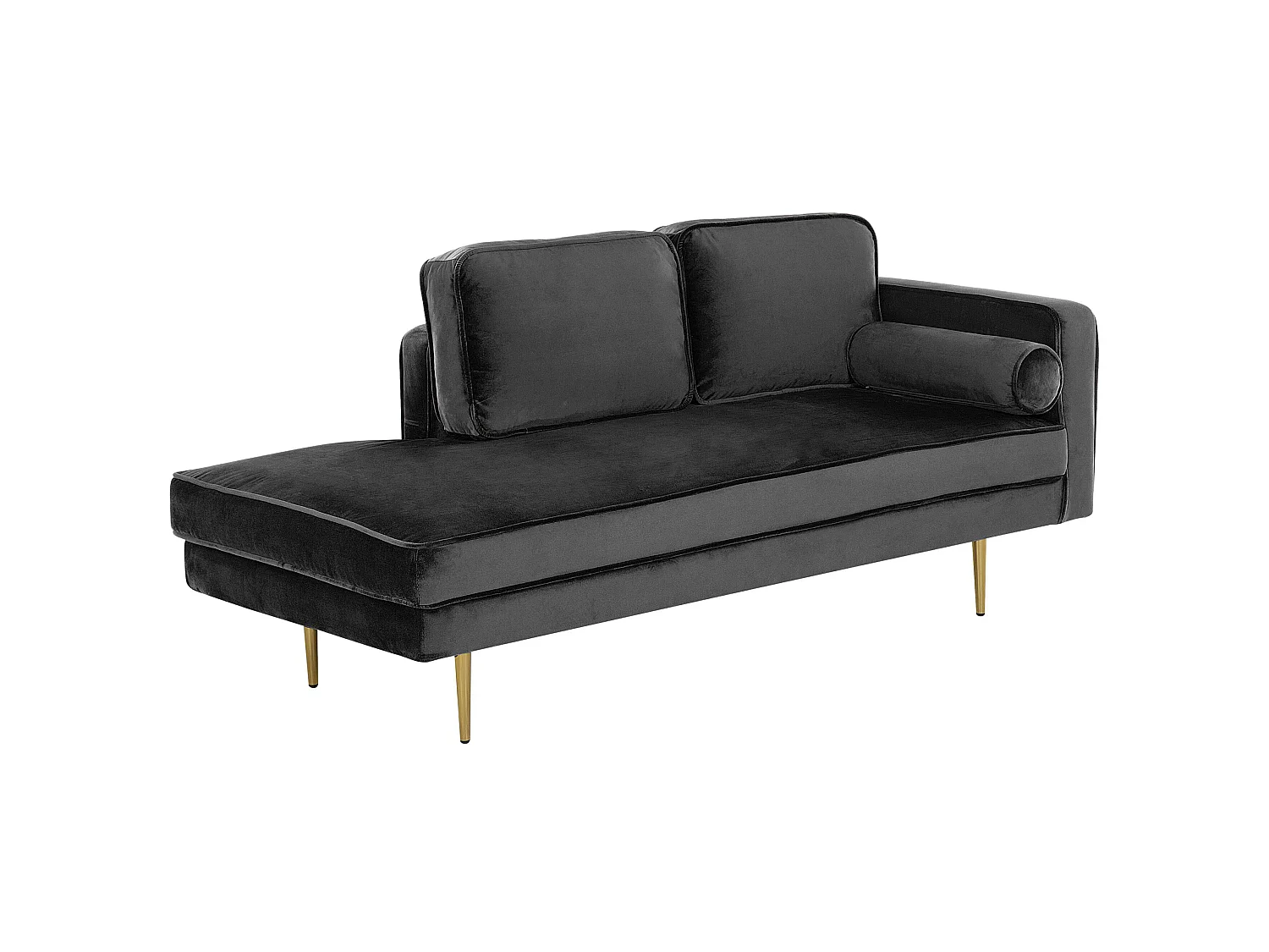 Right-Hand Chaise Longue MIRAMAS Velvet Black
