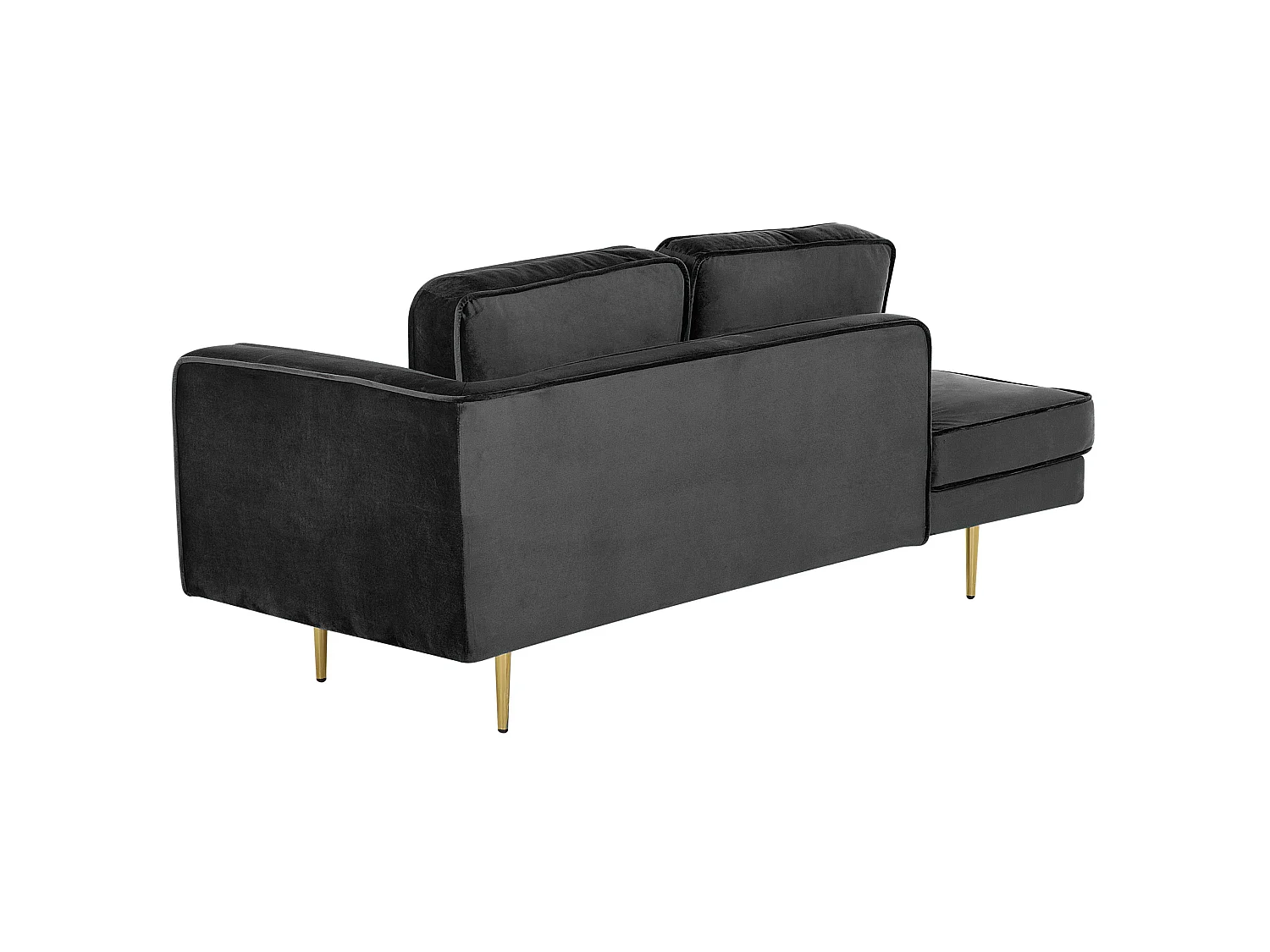 Right-Hand Chaise Longue MIRAMAS Velvet Black