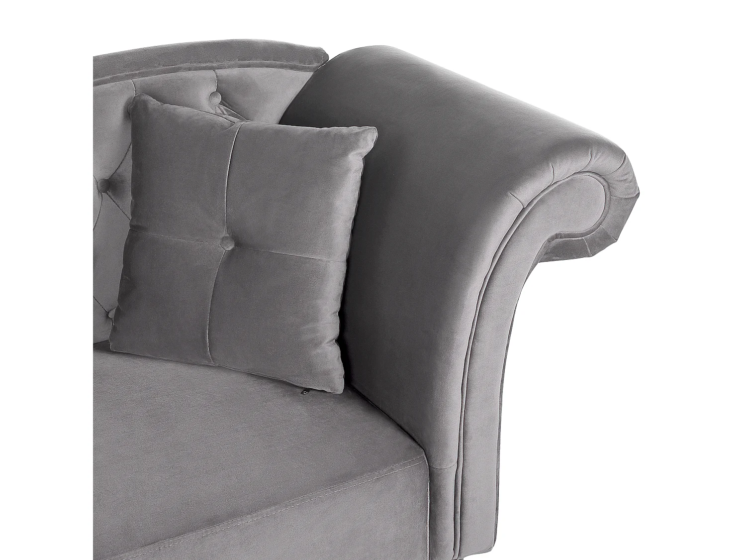 Chaise longue côté droit LATTES Velours Gris