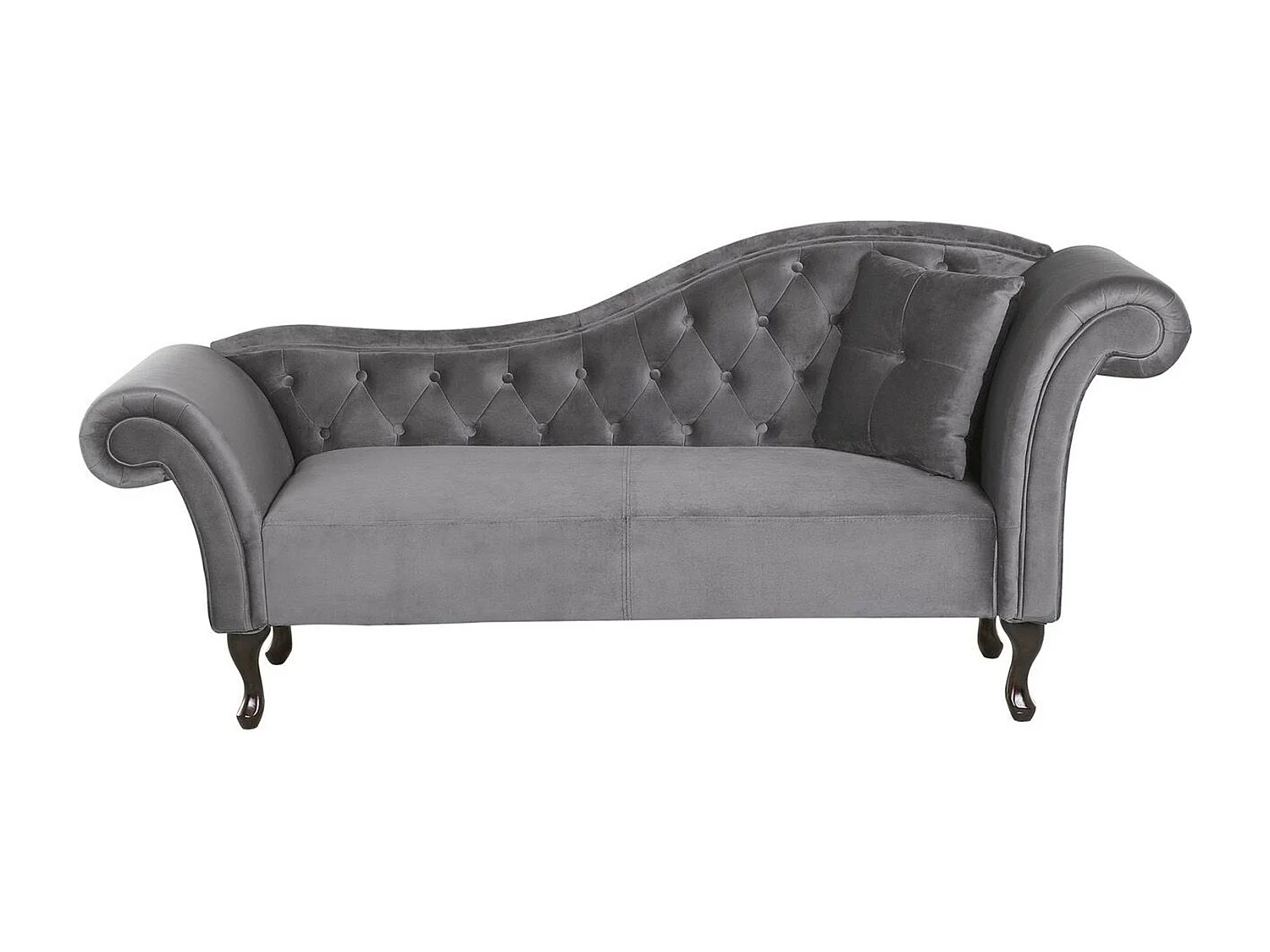Chaise longue côté droit LATTES Velours Gris