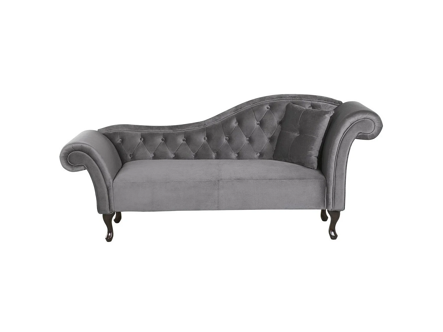 Chaise longue côté droit LATTES Velours Gris