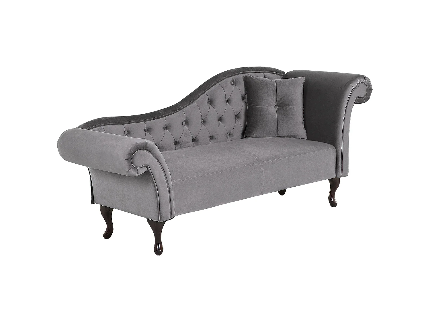 Chaise longue côté droit LATTES Velours Gris
