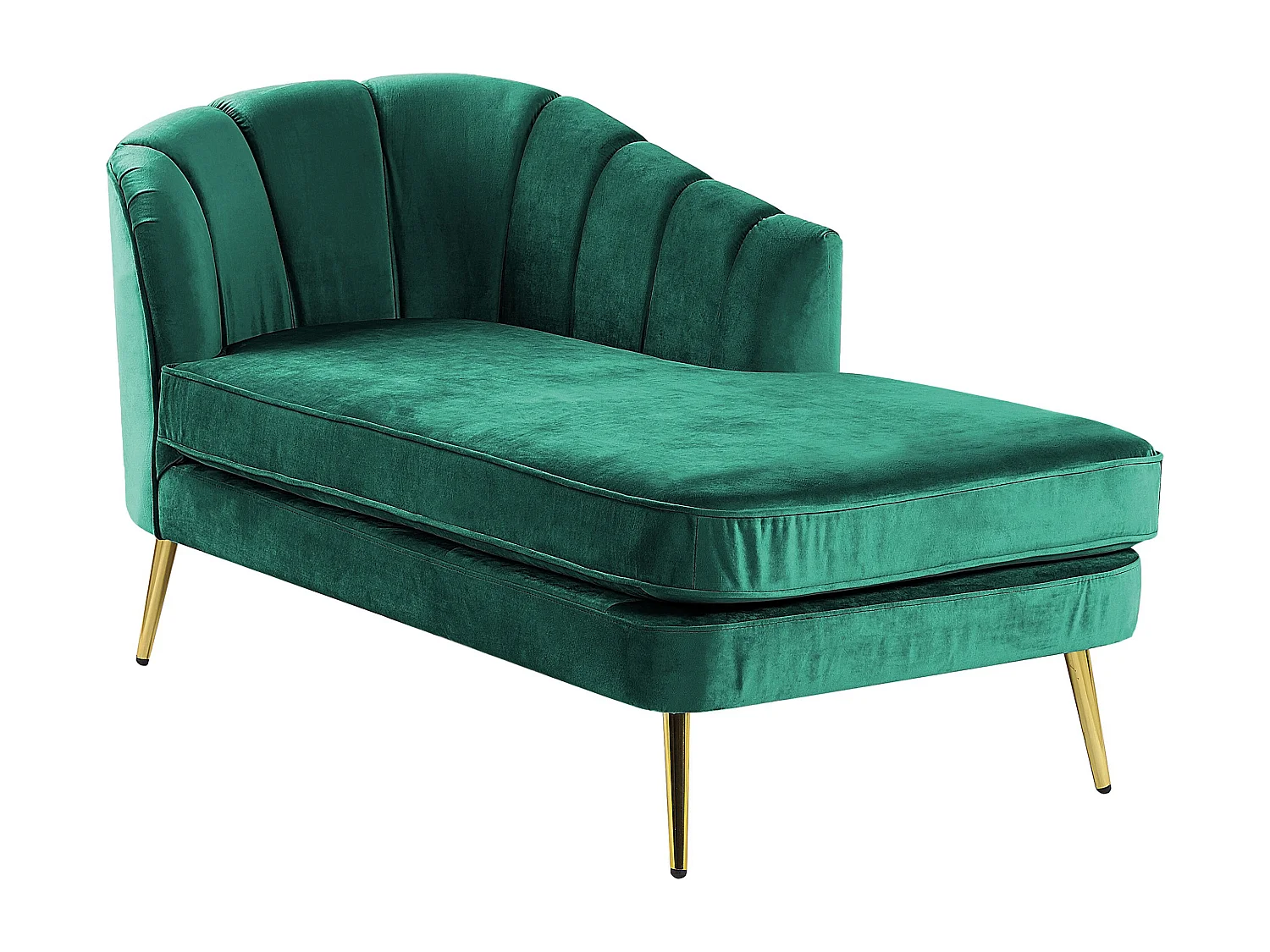 Linkszijdige chaise longue ALLIER Fluweel Smaragdgroen