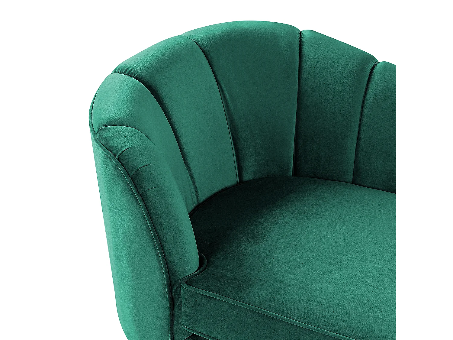 Linkszijdige chaise longue ALLIER Fluweel Smaragdgroen