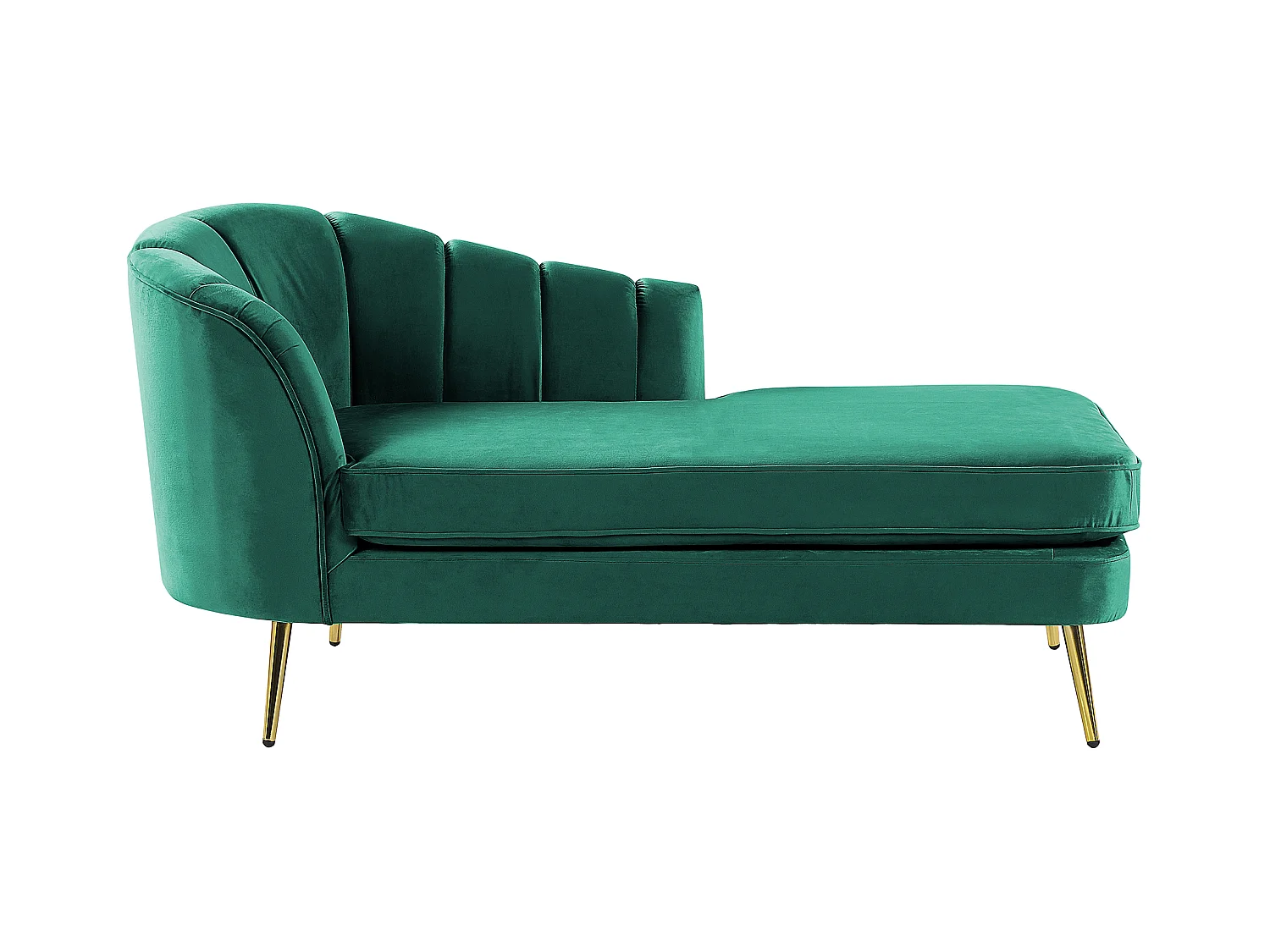 Chaise longue côté droite ALLIER Velours Vert émeraude