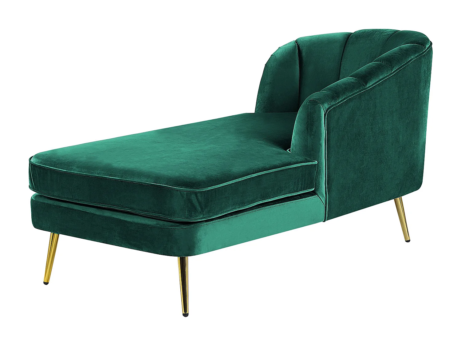 Linkszijdige chaise longue ALLIER Fluweel Smaragdgroen
