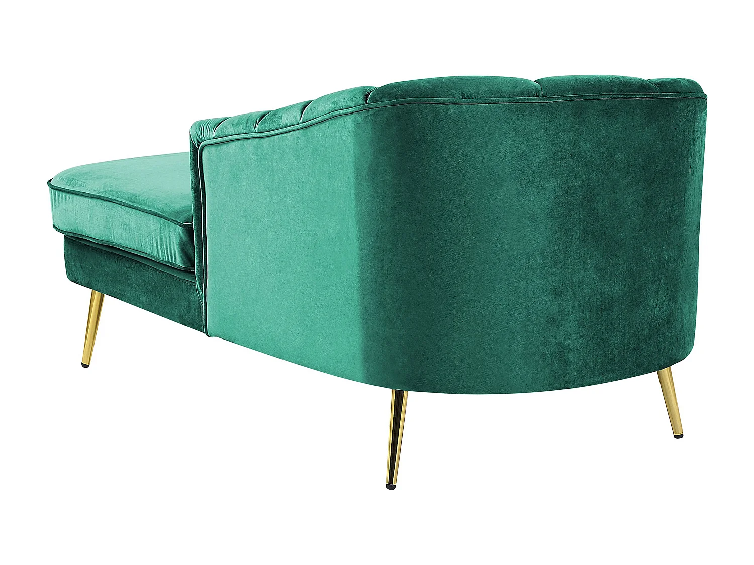 Linkszijdige chaise longue ALLIER Fluweel Smaragdgroen