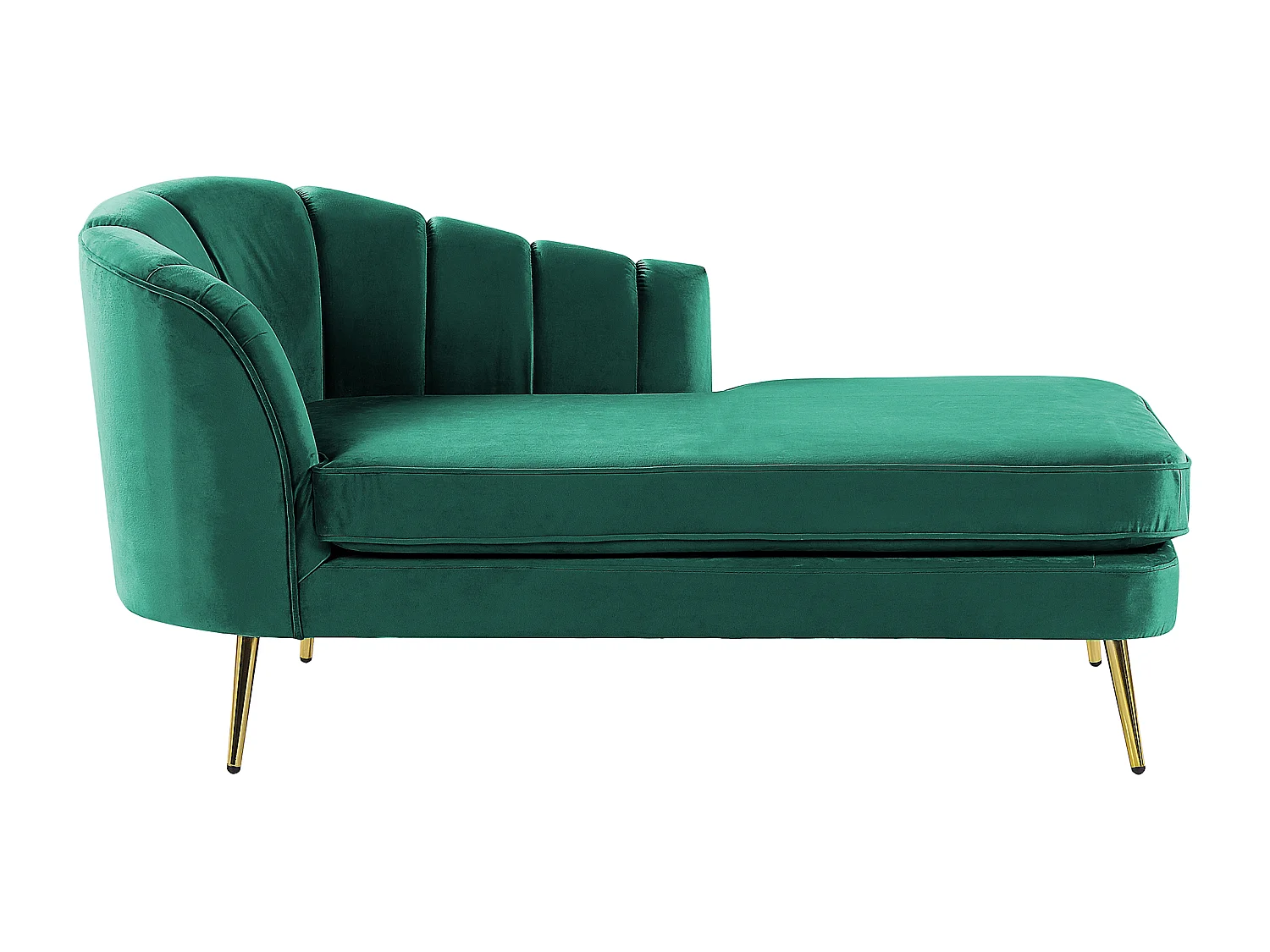 Chaise longue côté droite ALLIER Velours Vert émeraude