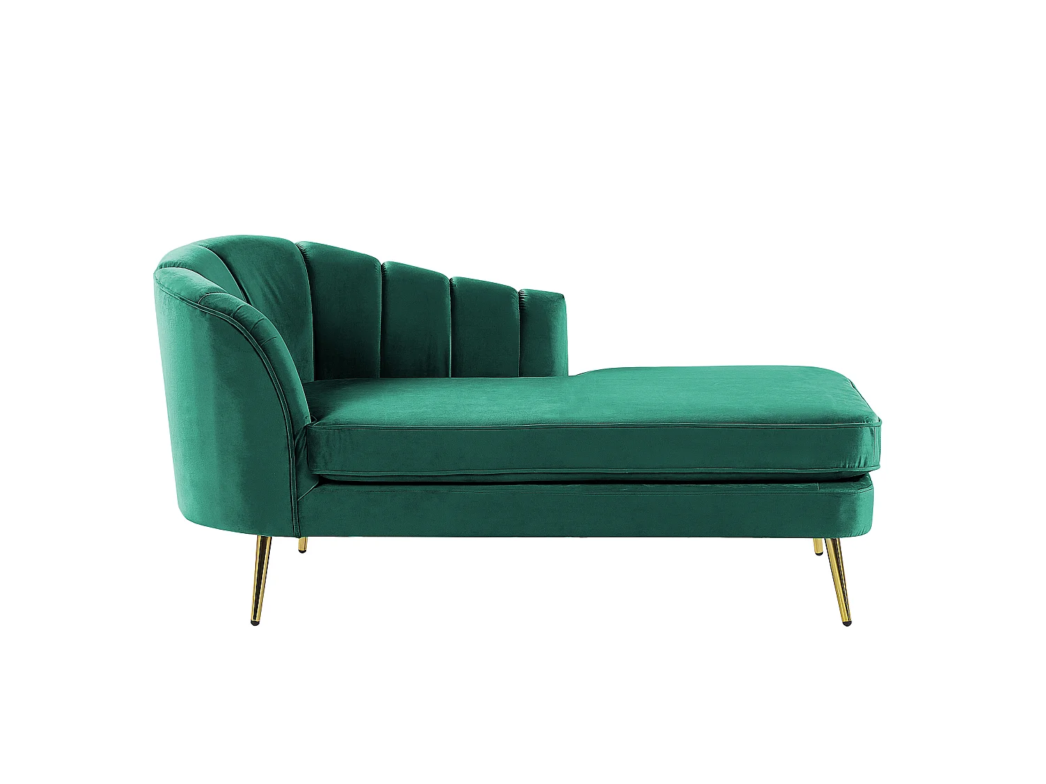 Linkszijdige chaise longue ALLIER Fluweel Smaragdgroen
