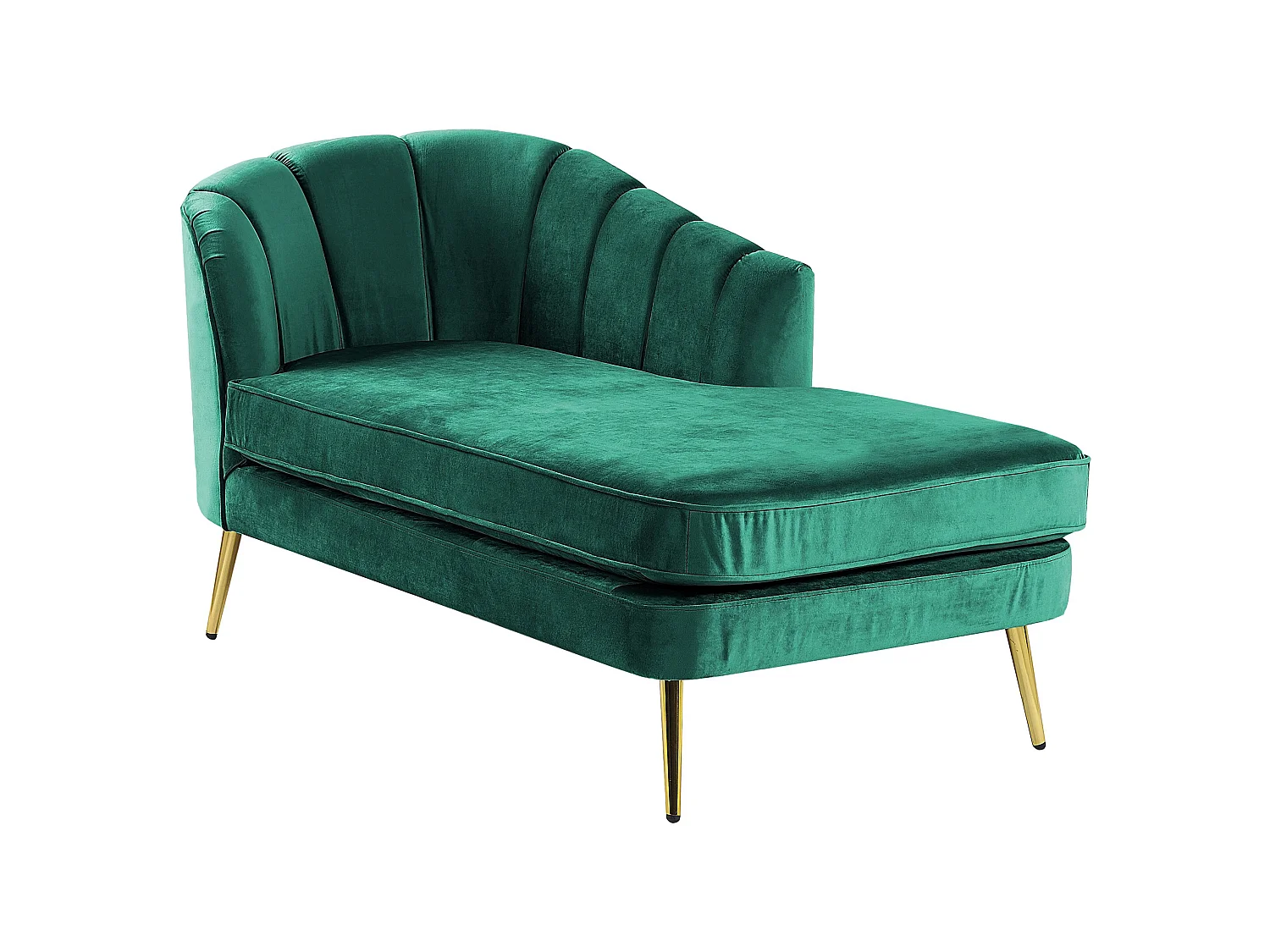 Linkszijdige chaise longue ALLIER Fluweel Smaragdgroen