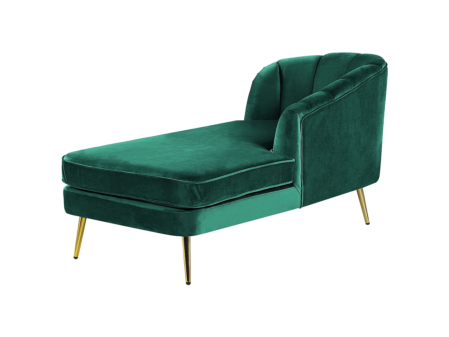 Linkszijdige chaise longue ALLIER Fluweel Smaragdgroen
