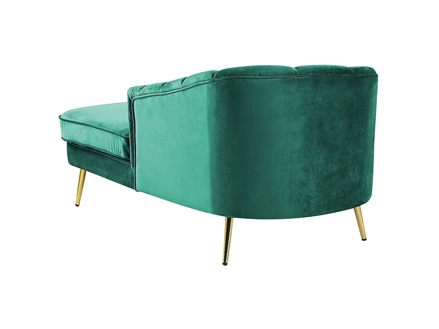 Linkszijdige chaise longue ALLIER Fluweel Smaragdgroen
