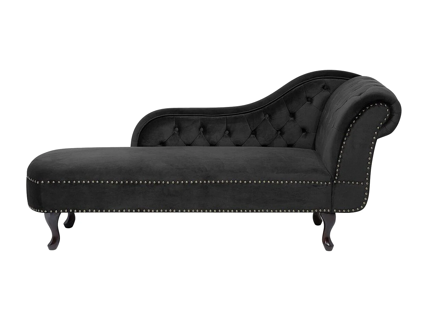 Chaise longue à direita NIMES Veludo Preto