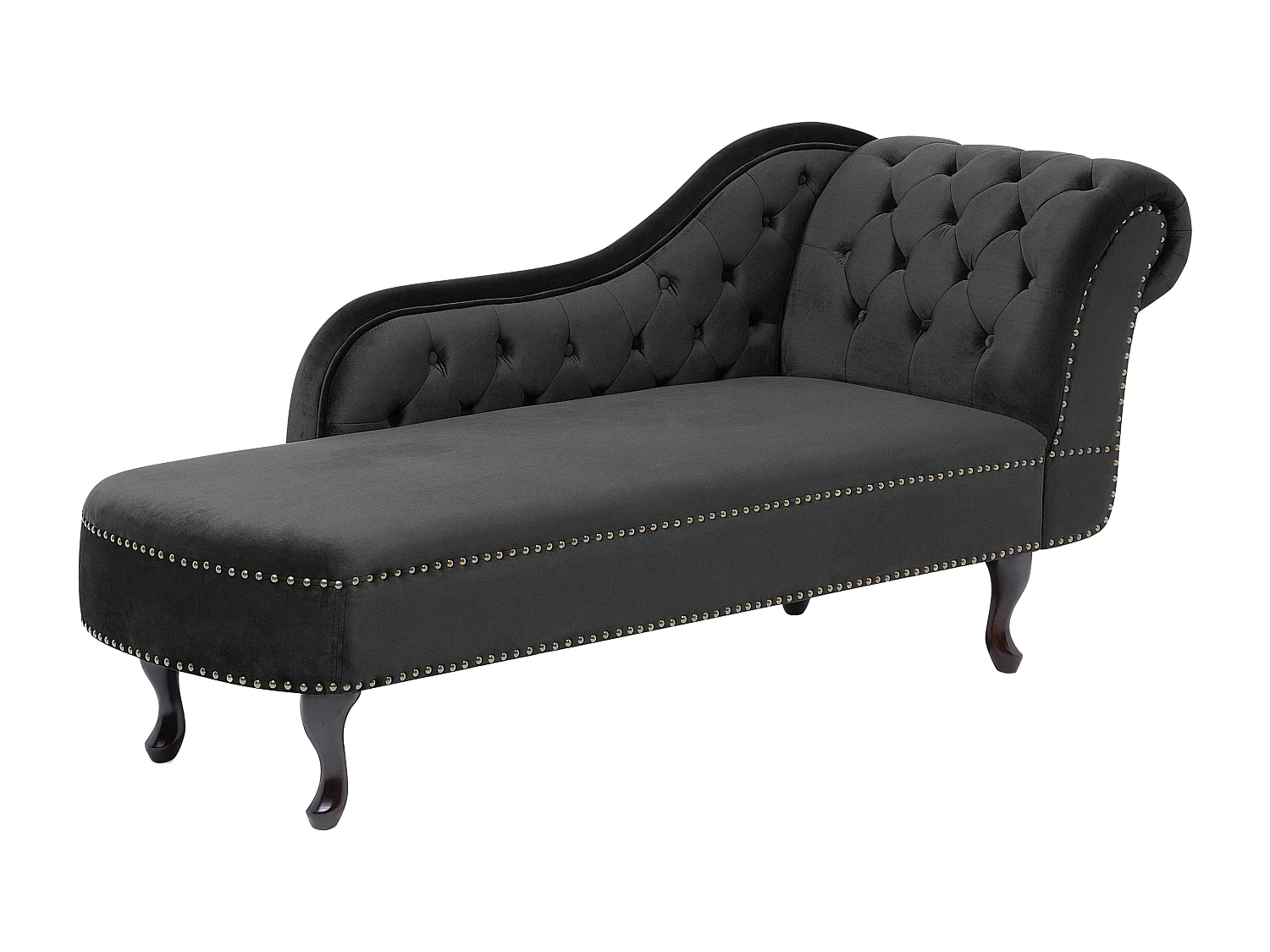 Chaise longue à direita NIMES Veludo Preto