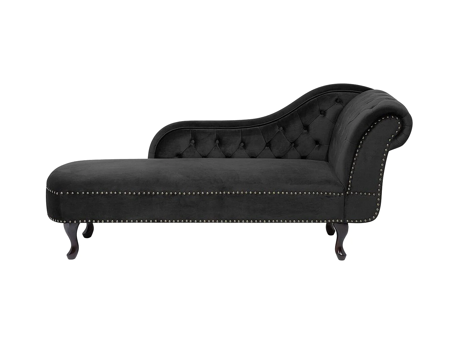 Chaise longue côté droit NIMES Velours Noir
