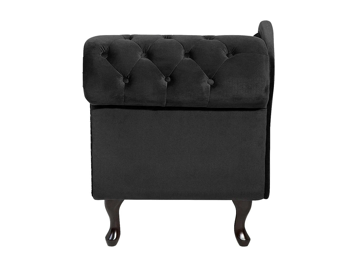 Chaise longue derecho NIMES Terciopelo Negro