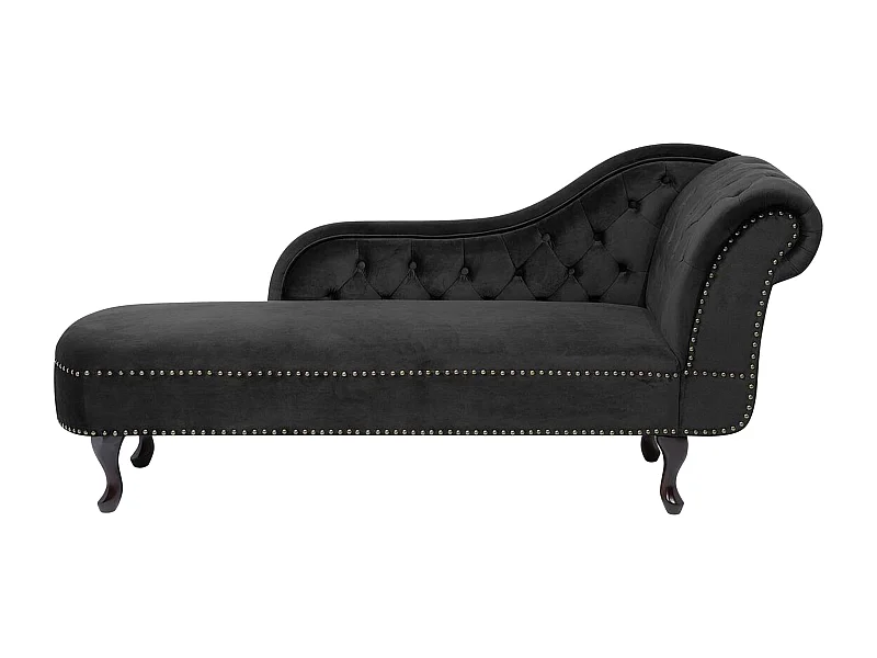 Chaise longue côté droit NIMES Velours Noir