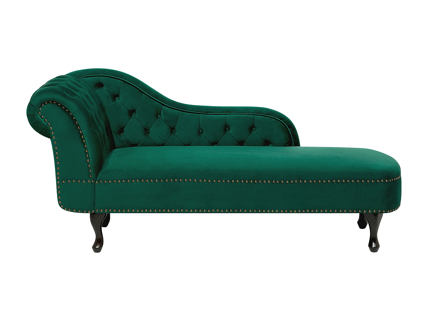 Chaise longue côté gauche NIMES Velours Vert foncé
