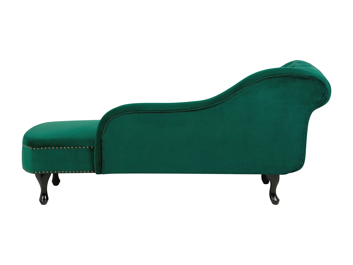 Chaise longue côté gauche NIMES Velours Vert foncé
