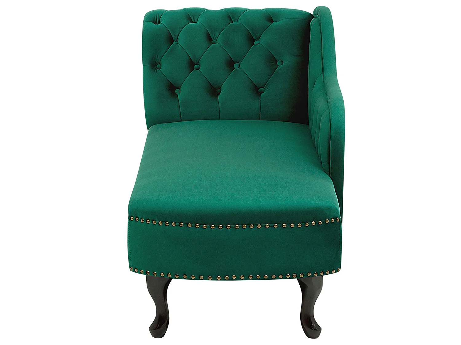 Left-Hand Chaise Longue NIMES Velvet Dark Green