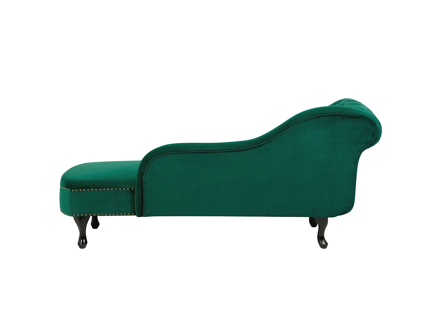Left-Hand Chaise Longue NIMES Velvet Dark Green