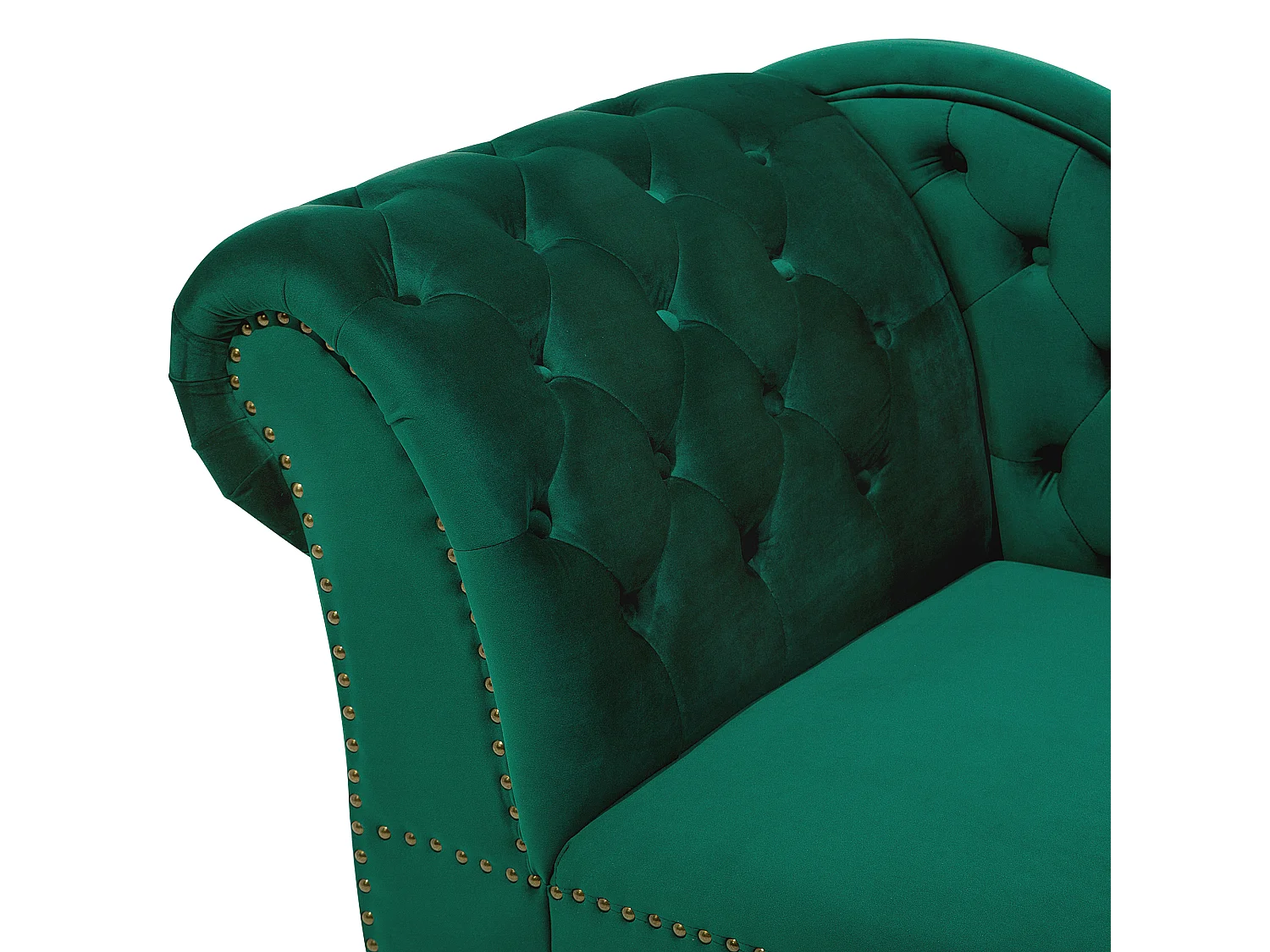 Left-Hand Chaise Longue NIMES Velvet Dark Green