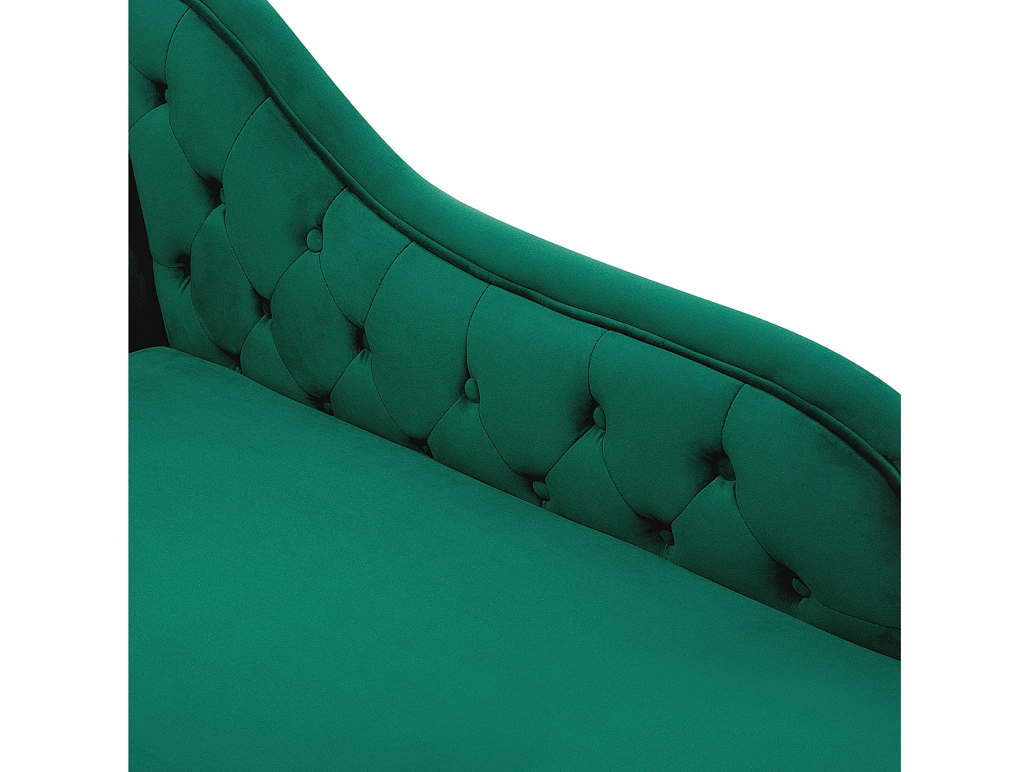 Left-Hand Chaise Longue NIMES Velvet Dark Green
