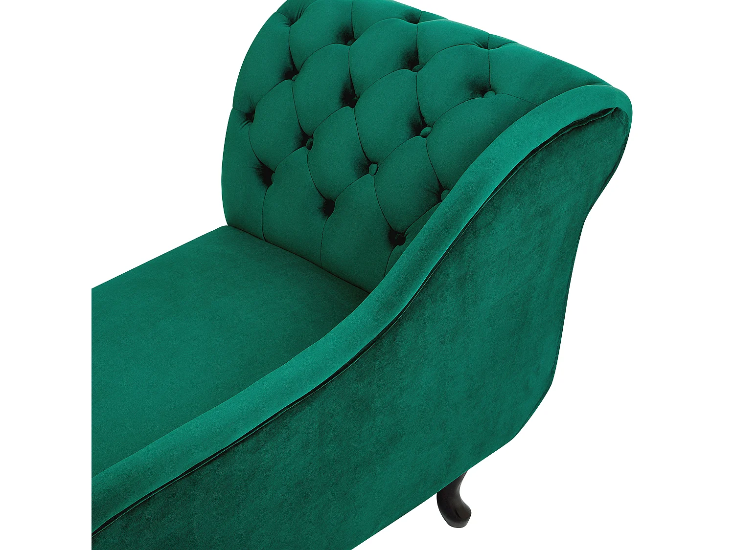 Left-Hand Chaise Longue NIMES Velvet Dark Green