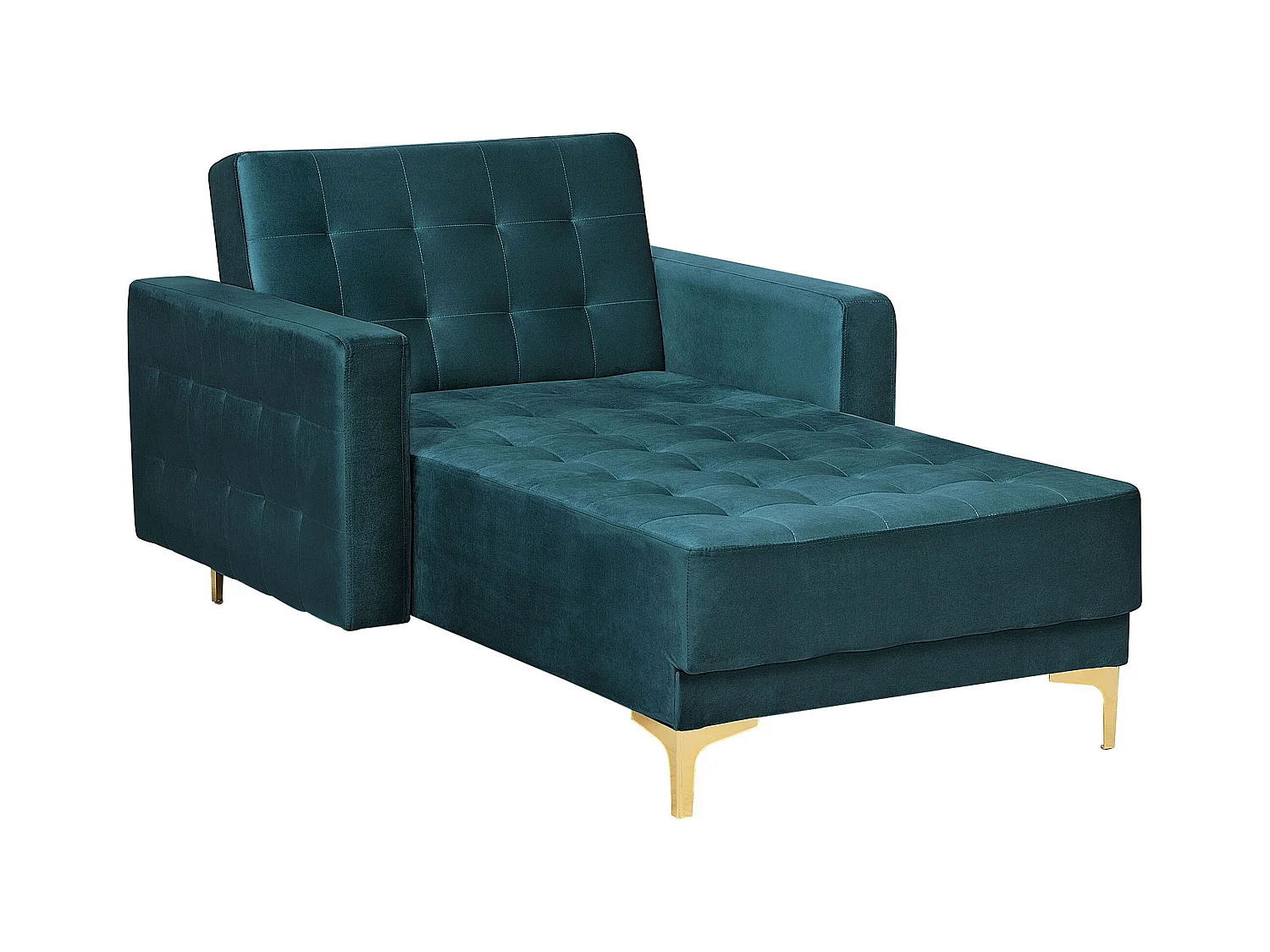 Chaise longue ABERDEEN Velours Bleu paon