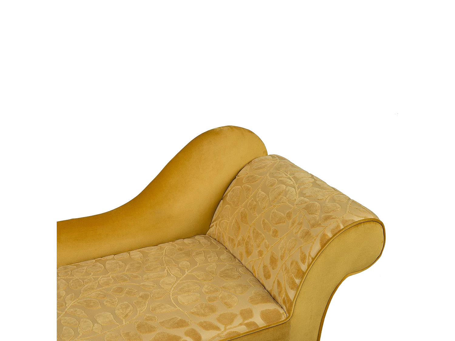 Mini chaise longue en velours jaune côté droit BIARRITZ