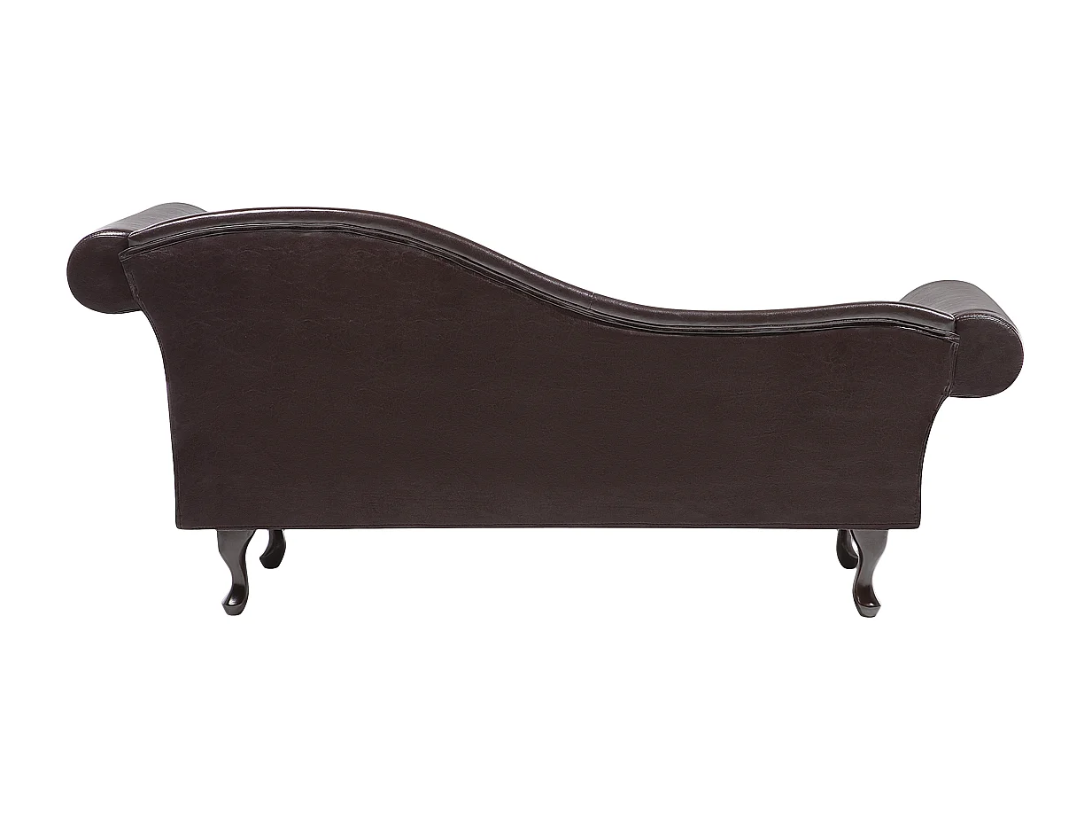 Chaise longue kunstleer bruin rechtszijdig LATTES