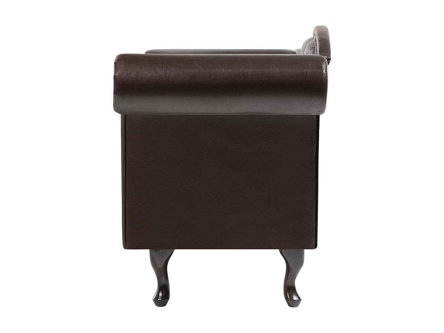 Chaise longue kunstleer bruin rechtszijdig LATTES