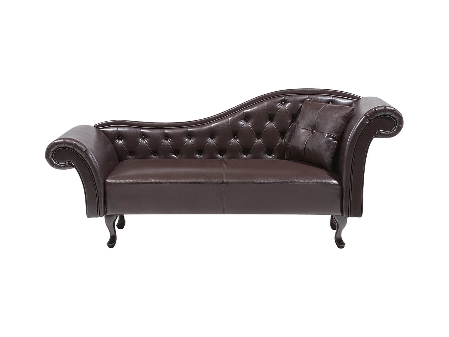 Méridienne Chesterfield marron côté droit LATTES
