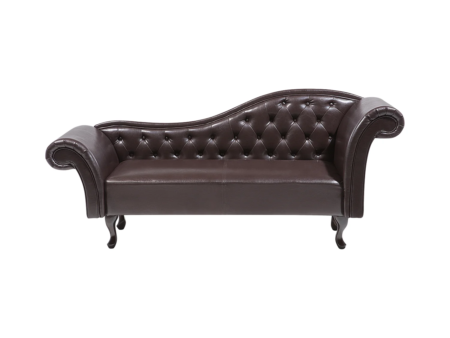 Méridienne Chesterfield marron côté droit LATTES