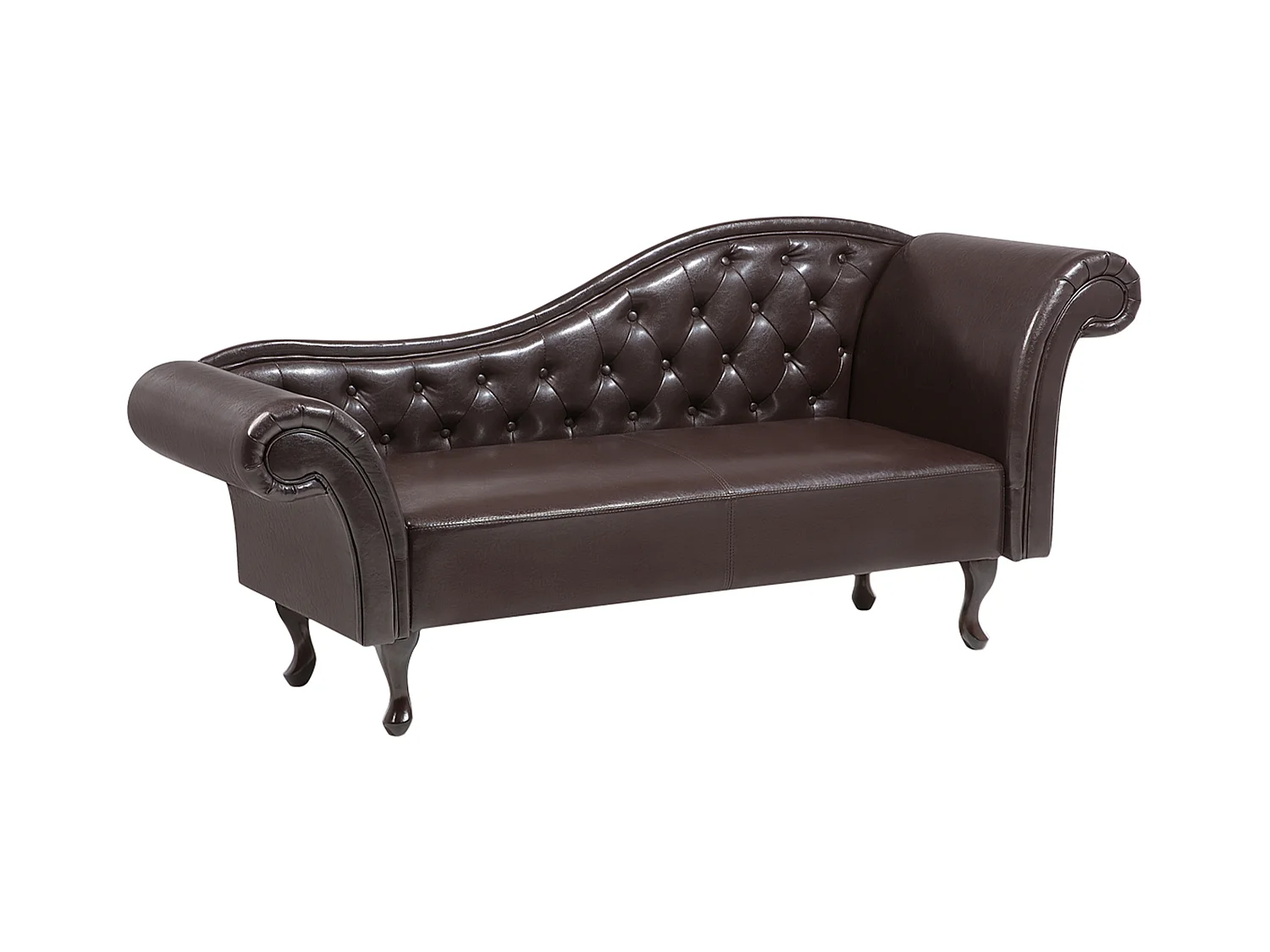 Méridienne Chesterfield marron côté droit LATTES