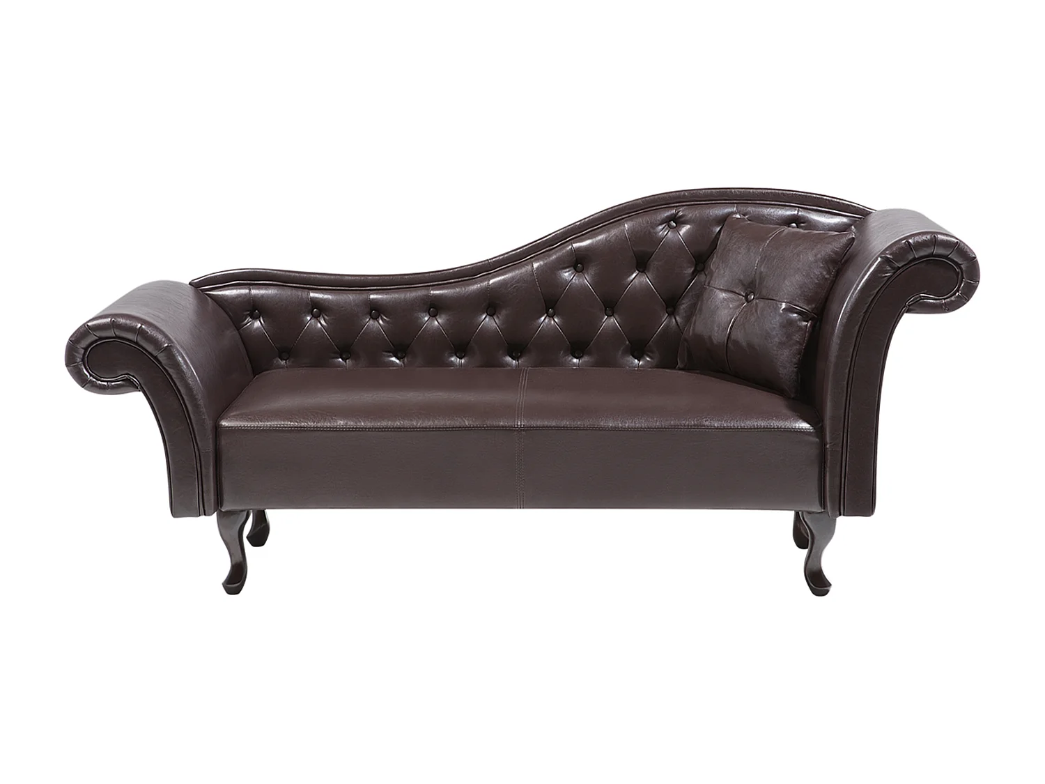 Méridienne Chesterfield marron côté droit LATTES