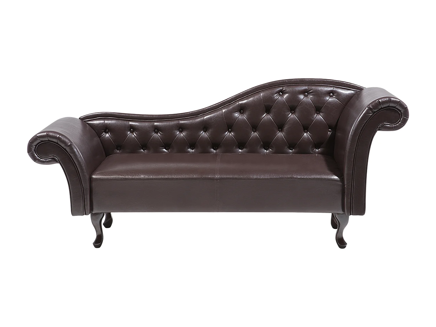 Méridienne Chesterfield marron côté droit LATTES