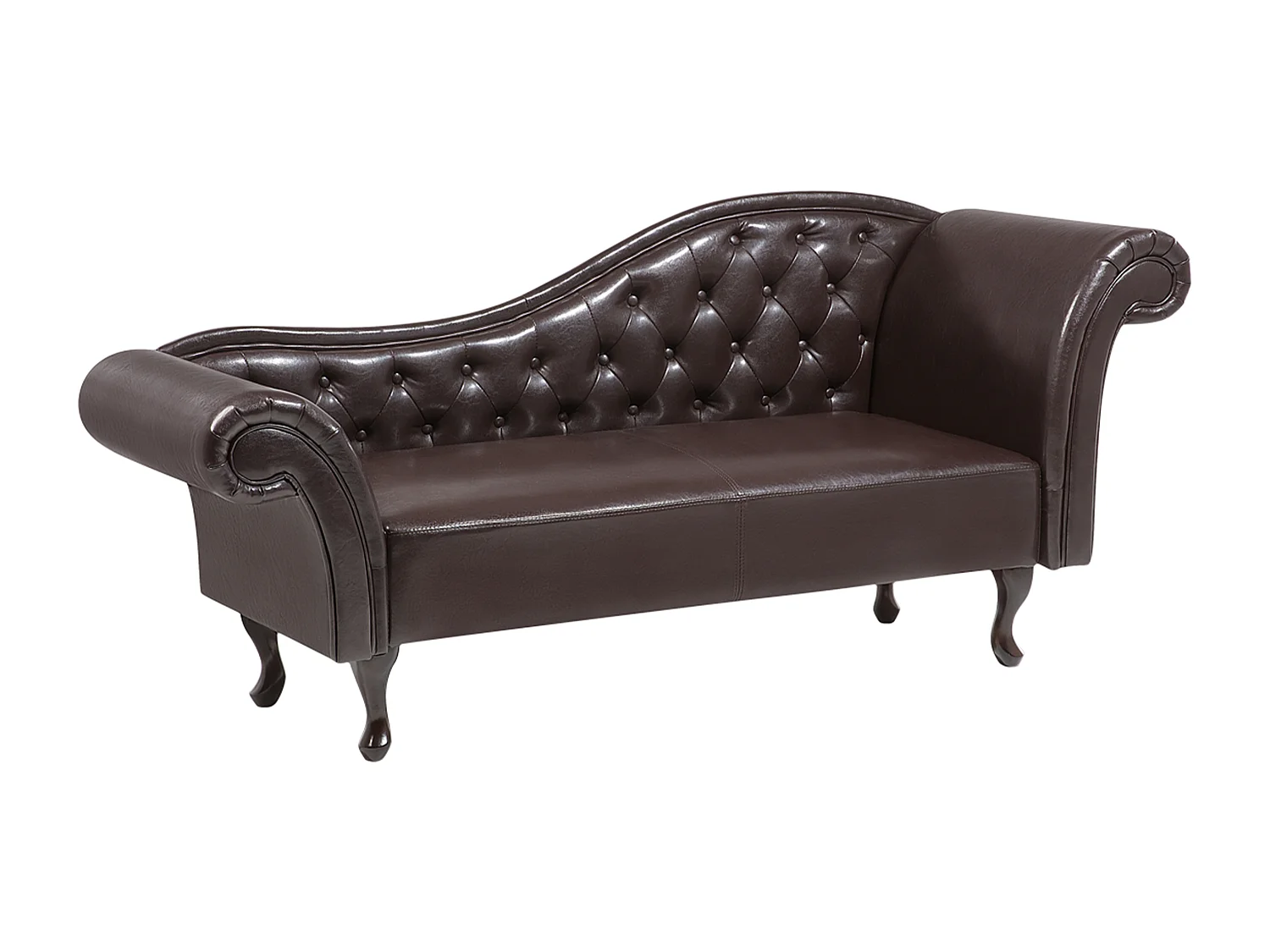 Méridienne Chesterfield marron côté droit LATTES