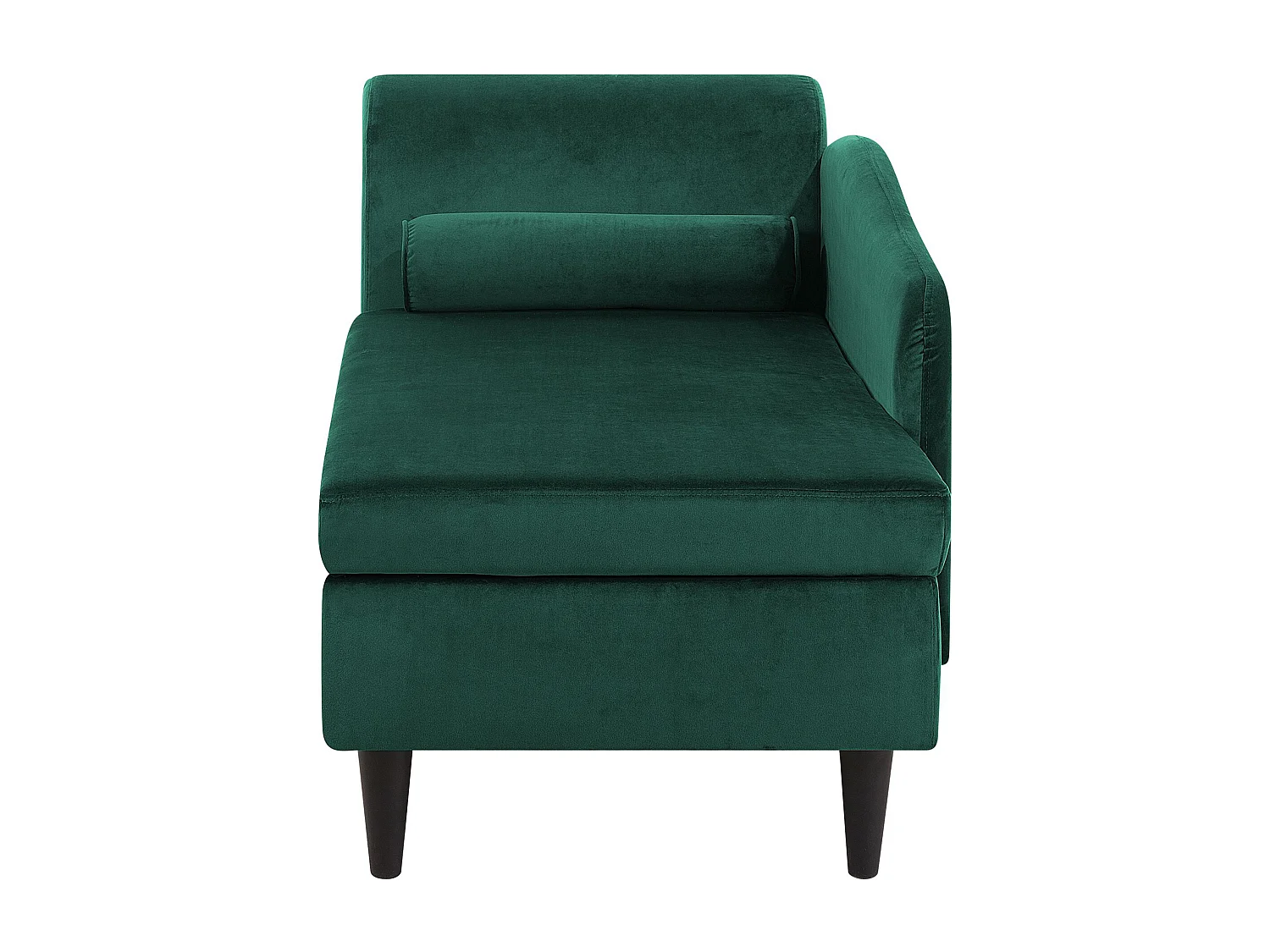 Moderne Chaiselongue mit angenehmer Polsterung aus Samtstoff in Smaragdgrün Luiro