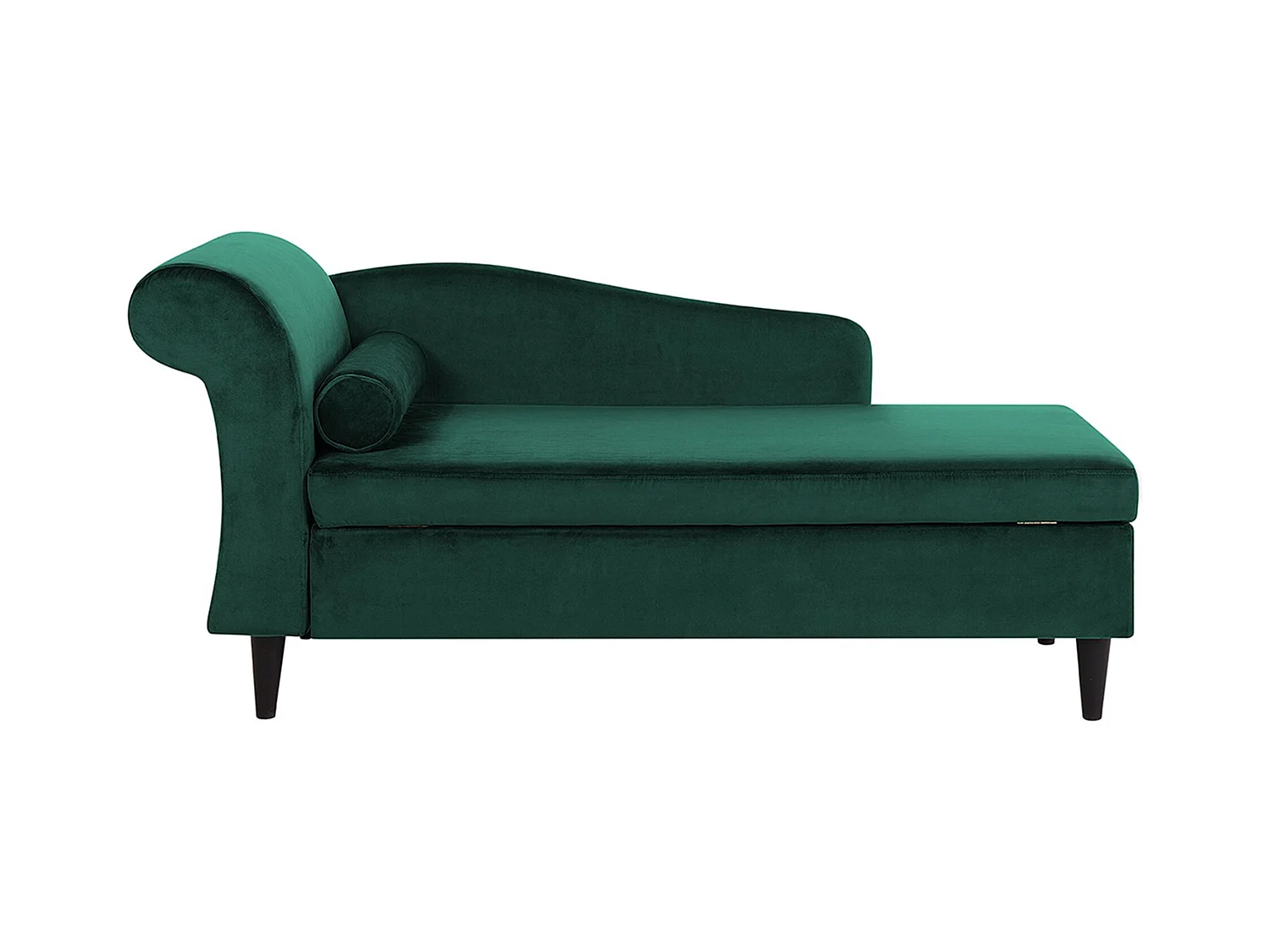 Chaise longue côté droite LUIRO Velours Vert émeraude avec rangement
