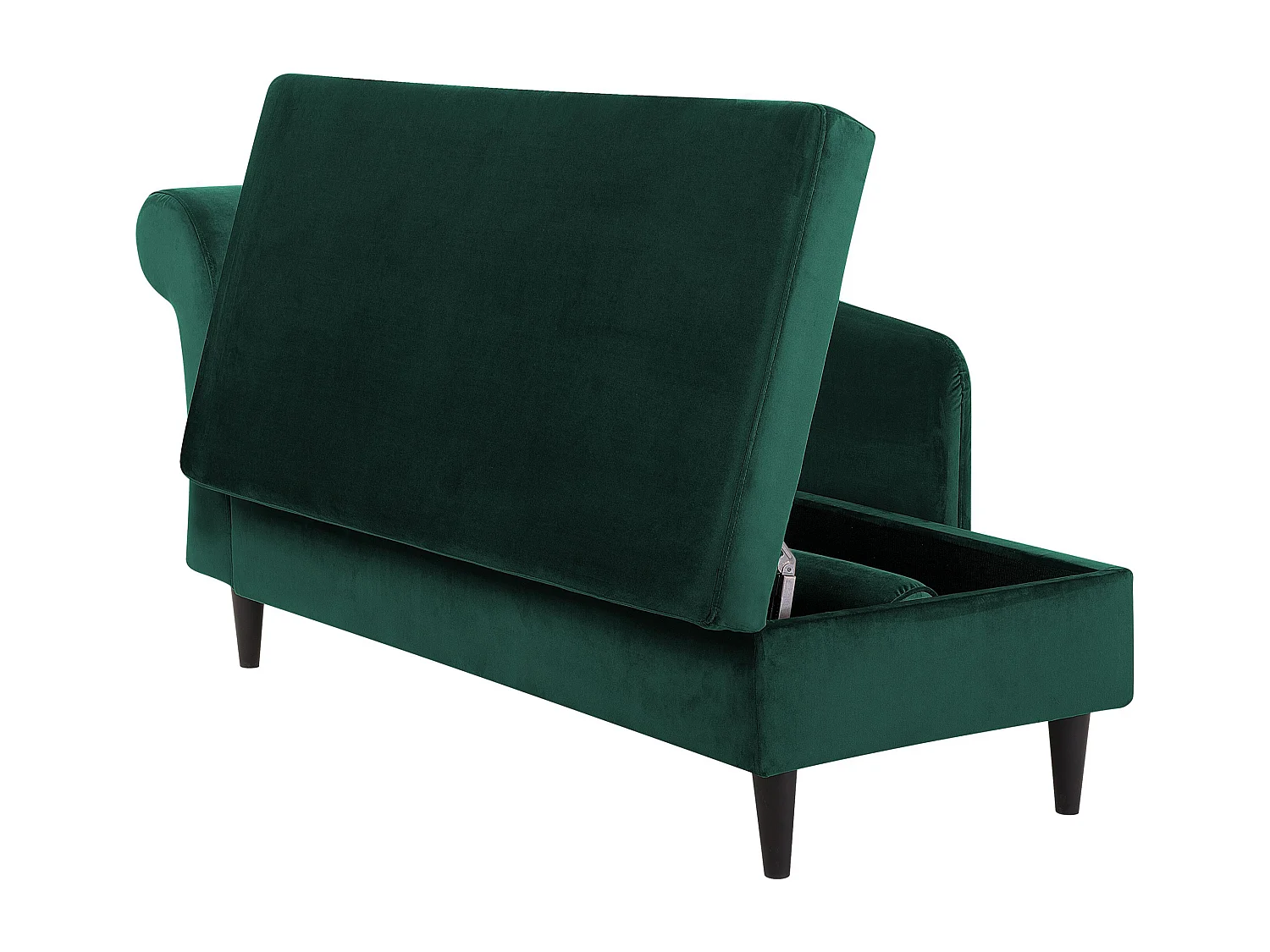 Linkszijdige chaise longue LUIRO Fluweel Smaragdgroen met opbergruimte